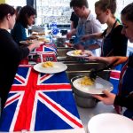 Early risers from London serving English Breakfast in the Brno Buddhist Centre