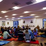 Lay travelling teacher gives a Buddhist lecture in the Brno centre