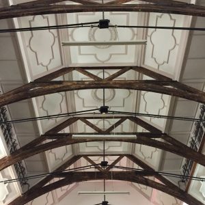 The ceiling of the big meditation hall of the Beaufoy after its restoration