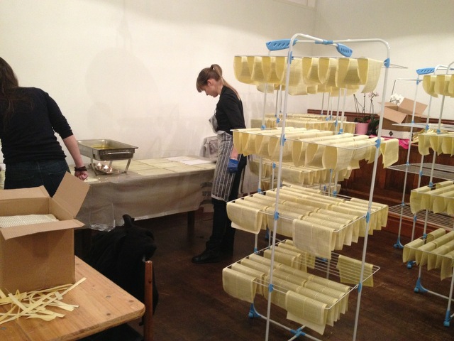 Drying Buddha mantras for the statue