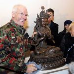 The start of Diamond Way Buddhism in Lambeth - Lama Ole Nydahl and a statue of Buddha Maitreya