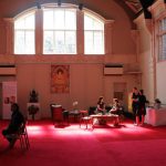 Light coming through the rear window illuminates the main hall of the Beaufoy